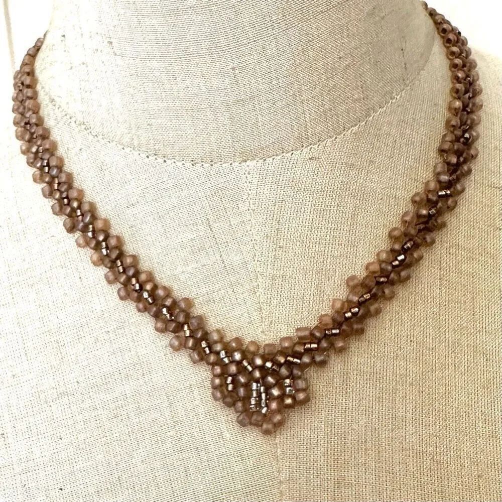 Pink beaded necklace